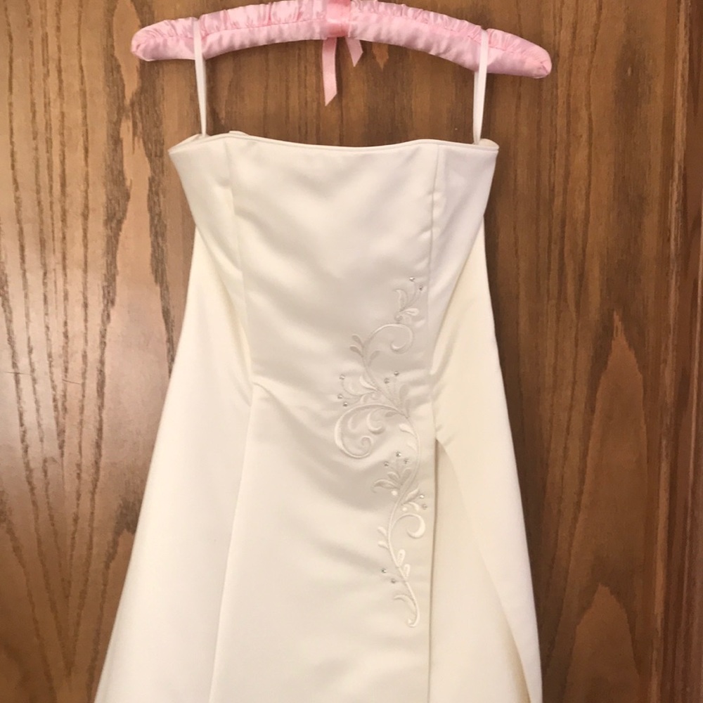 Scott Mc Clintock white satin formal dress